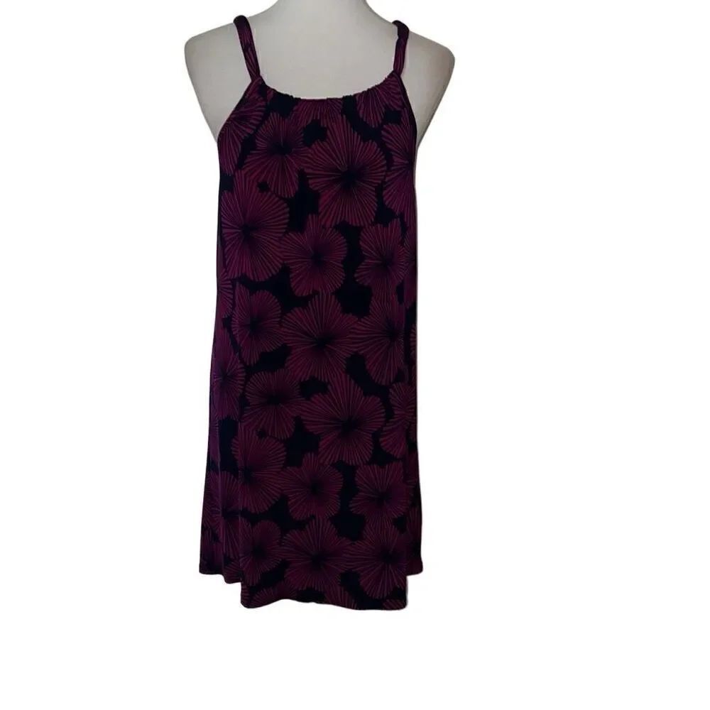 Trina Turk Halter Neck Sleeveless Shift Dress Vacation Packable Sz S Small